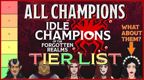 idle champions tier list|ALL CHAMPIONS TIER LIST & Overview Catch Up .